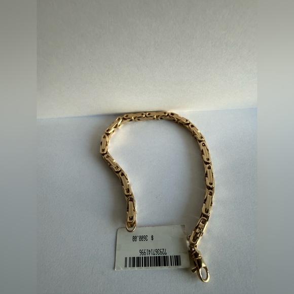 Saks fith Avenue 14k Byzantine link Unisex Bracelet Made In italy NWT $3600 - Picture 8 of 17